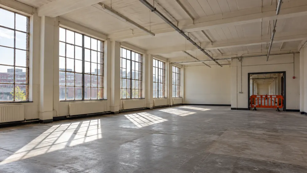 Vacant commercial interior ready for a planned intrusive investigation